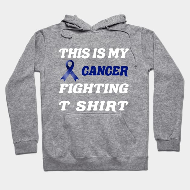 Colon Cancer Dark Blue Ribbon Fighting Hoodie by MarYouLi